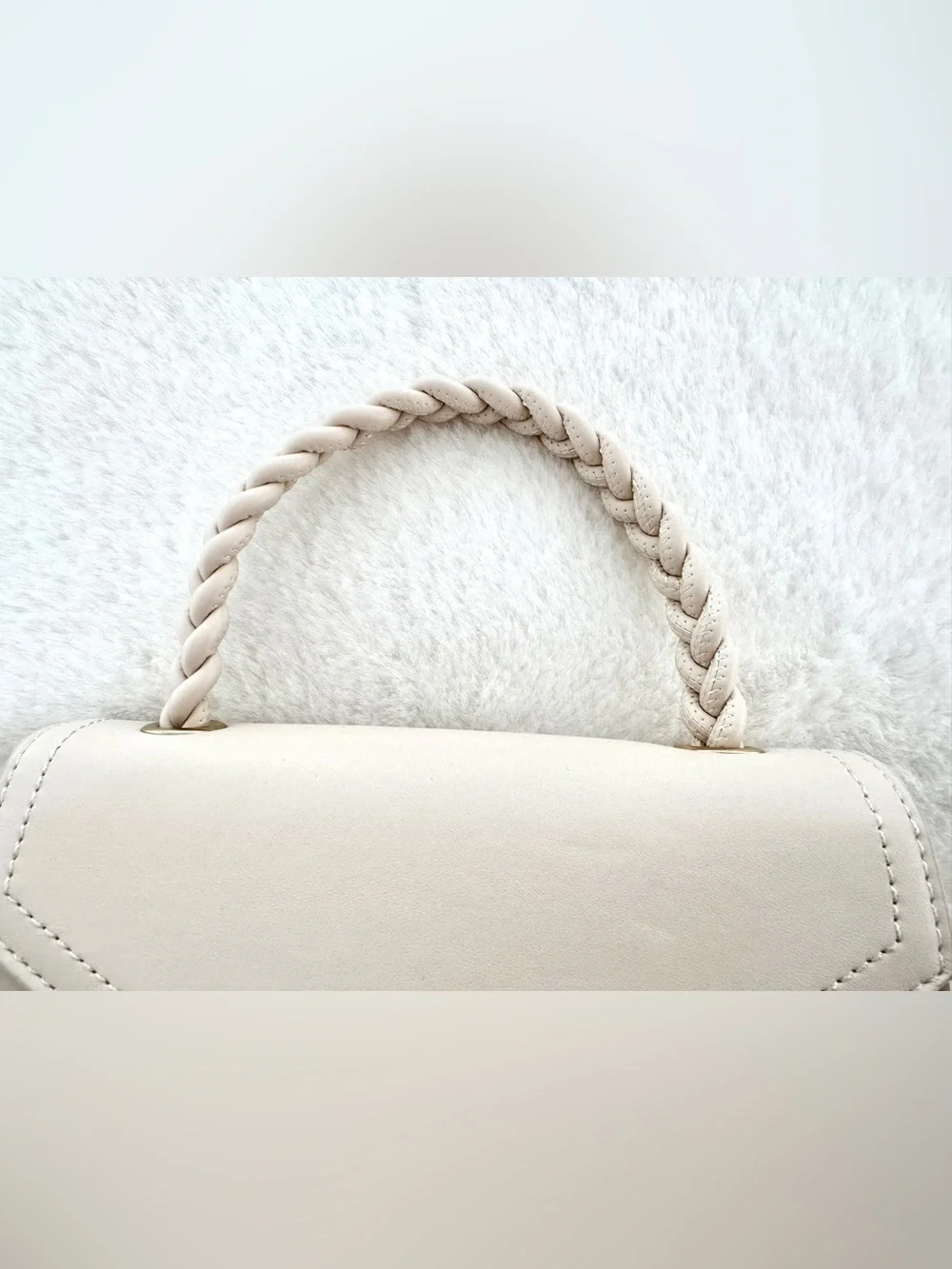 Urban Expressions Ivory Braided Top Handle Crossbody - NWT